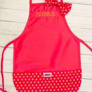 Child's Pink Apron With Bow Variety