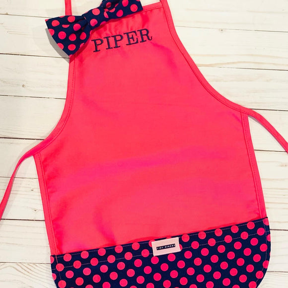 Child's Pink Apron With Bow Variety