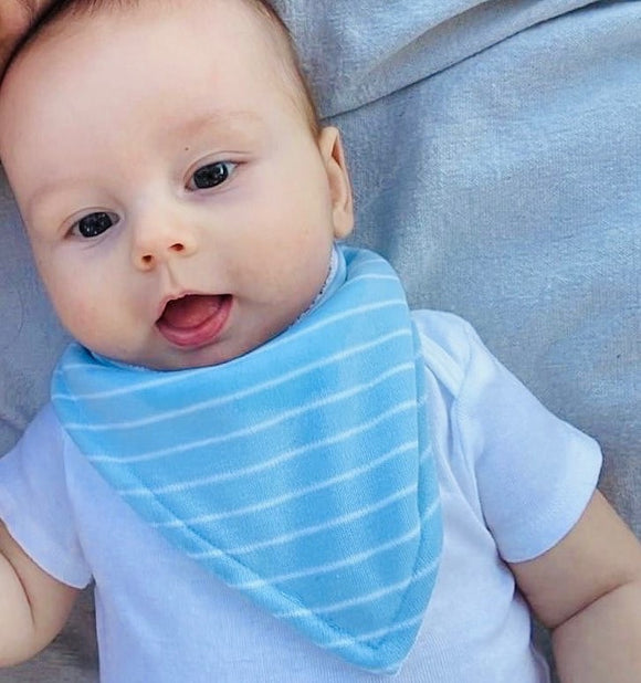 Pastel Stripes Cotton Knit Bandana Baby Bib