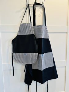 Adult & Child B/W Apron Set