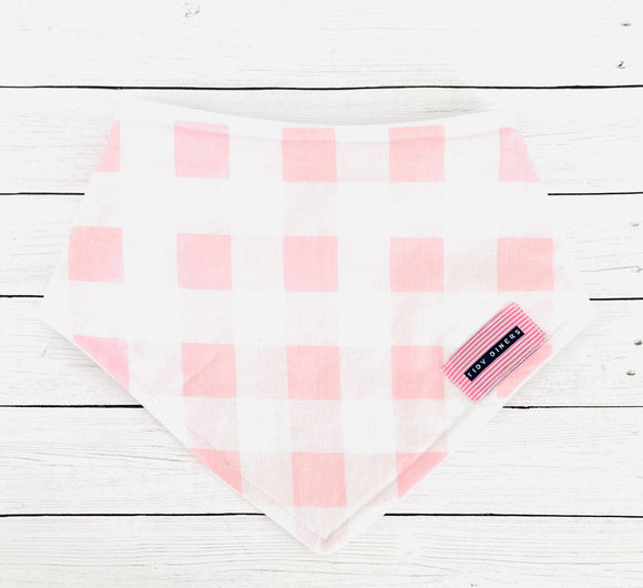 Pink Buffalo Check Cotton Bandana Bib