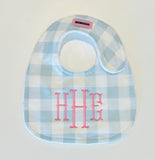 Baby Bib - Sky Blue Buffalo Check