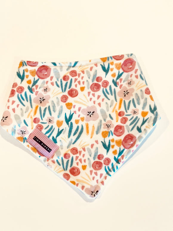 Flannel Florals Cotton Bandana Bib