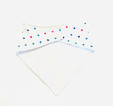 Tiny Colorful Hearts Cotton Bandana Bib