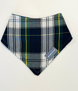 Campbell Dress Plaid on Navy Cotton Bandana Bib