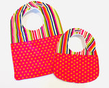 Colorful Stripes and Dots Baby Bib