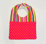 Colorful Stripes and Dots Baby Bib