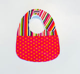 Colorful Stripes and Dots Baby Bib