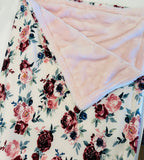 Rose Floral Knit & Fleece Baby Blanket