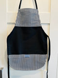 Black & White Stripe Black Toddler Apron
