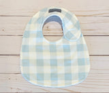 Baby Bib - Light Blue Buffalo Check