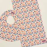 Brightly Colored Triangles Bib & Burp Pad Gift Set