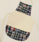 Classic Madras Plaid Styles on Natural Color Toddler Apron