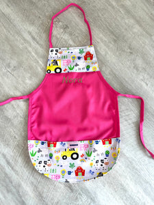 Fun Farm Animals Childs Pink Apron