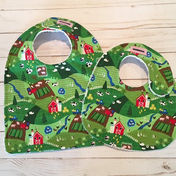 Busy Family Farm Baby Bib