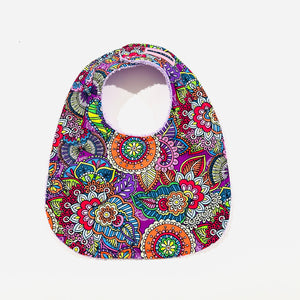 Baby Bib - Groovy Colorful Flowers