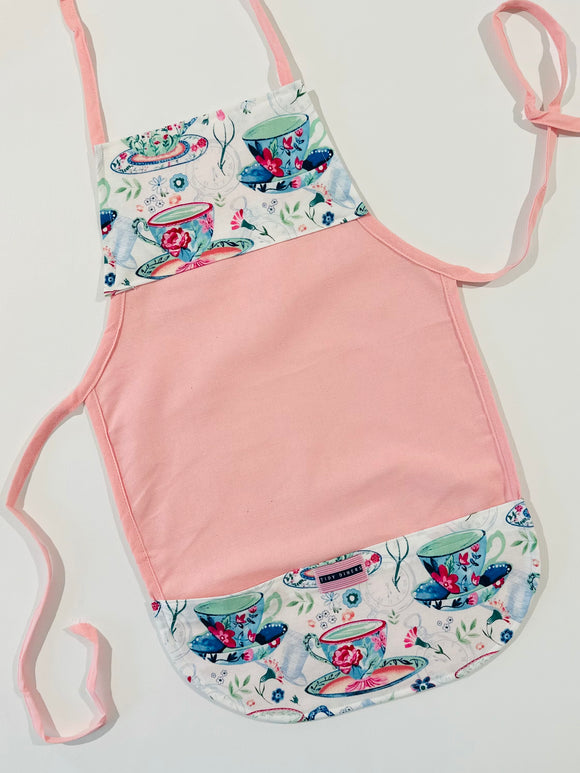 Child's Apron - Tea Party Time on Pink