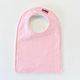 Pink & White Gingham Seersucker Baby Bib