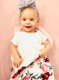 Rose Floral Knit & Fleece Baby Blanket