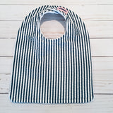 Baby Bib - Navy Stripe Seersucker