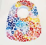 Colorful Leopard Print Baby Bib