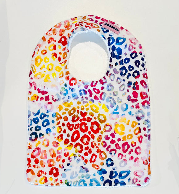 Colorful Leopard Print Baby Bib