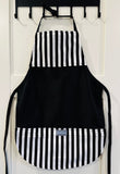 Black & White Stripe Black Toddler Apron