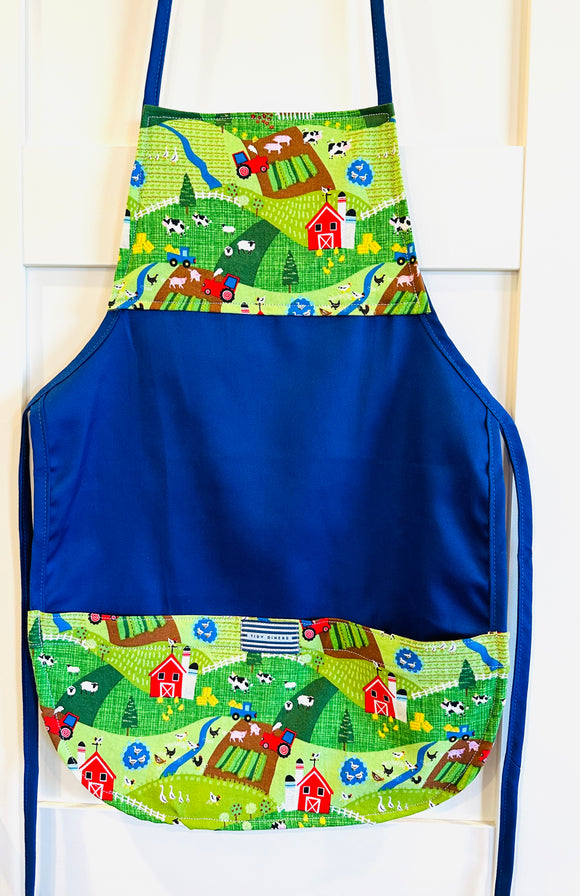 Farm Life Child's Blue Apron