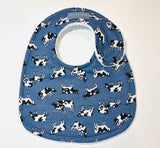 Baby Bib - Cows on Blue
