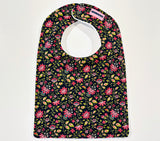 Baby Bib - Colorful Florals on Navy