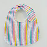 Baby Bib - Pastel Striped Seersucker