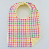 Baby Bib - Pastel Plaid Seersucker