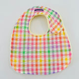 Baby Bib - Pastel Plaid Seersucker