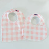 Baby Bib - Pastel Pink Buffalo Check