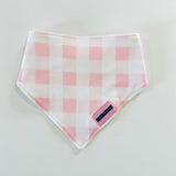 Bandana Bib - Pink Buffalo Check Cotton