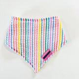 Bandana Bib - Pastel Stripe Seersucker