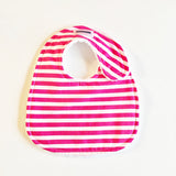 Raspberry Pink Stripe Baby Bib