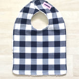 Baby Bib - Navy Blue Buffalo Plaid