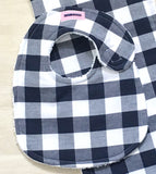 Baby Bib - Navy Blue Buffalo Plaid
