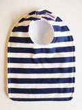 Baby Bib - Navy Blue Wide Stripe