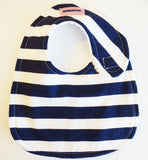 Baby Bib - Navy Blue Wide Stripe