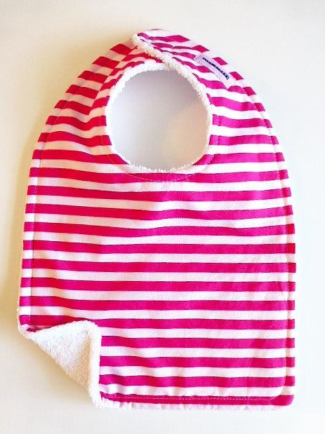 Raspberry Pink Stripe Baby Bib