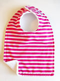 Raspberry Pink Stripe Baby Bib