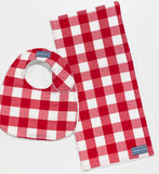 Red Buffalo Check Bib & Burp Pad Gift Set