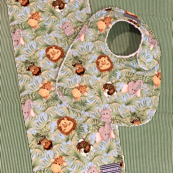 Jungle Animals Bib & Burp Pad Gift Set
