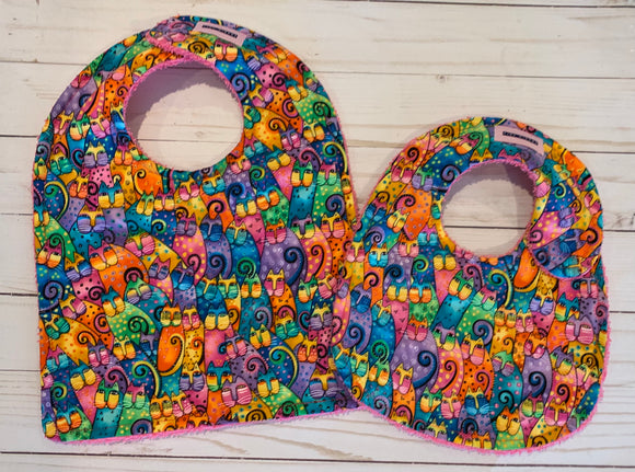 Colorful Cats Baby Bib