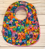 Colorful Cats Baby Bib