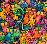 Colorful Cats on Pink Toddler Apron