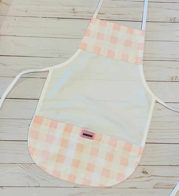 PINK BUFFALO CHECK ON WHITE TODDLER APRON