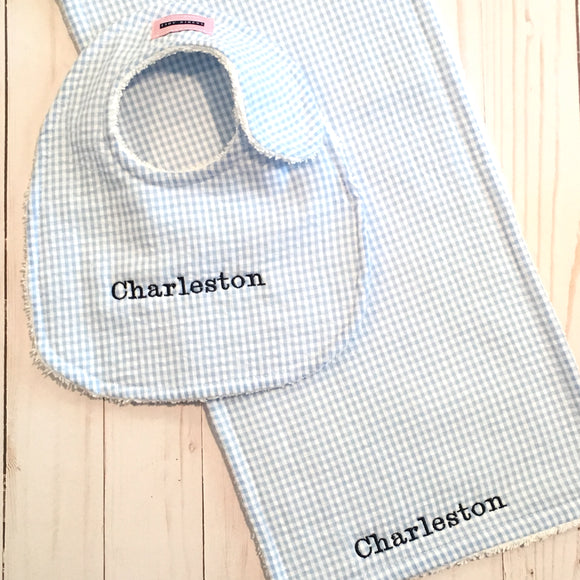 Custom Bib & Burp Pad Gift Set